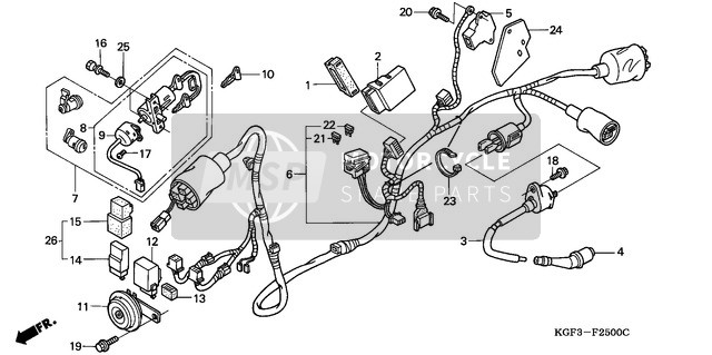 Honda NES150 2001 Filo Imbracatura per un 2001 Honda NES150